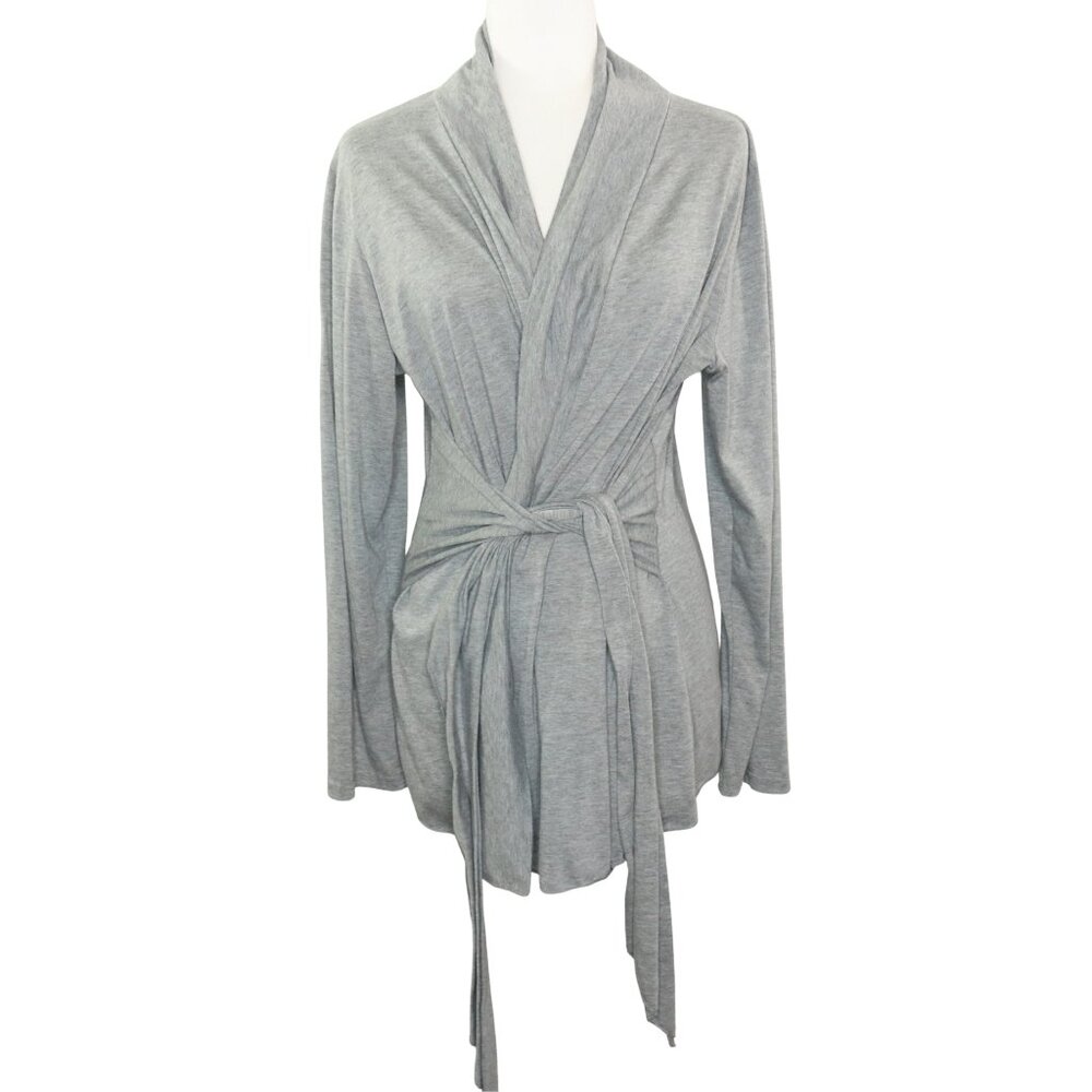 AceVog Wrap Top Cardigan Kimono Long Sleeve Heather Gray